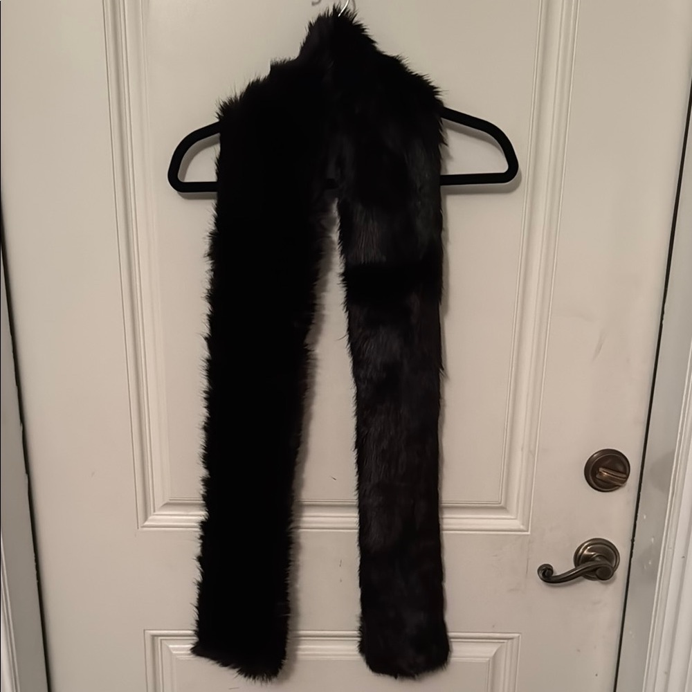 Black Faux Fur Scarf